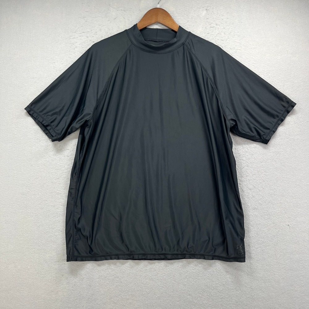 UVSkinz Rash Guard Mens 2XL Black Short Sleeve UPF 50 Sunwear Pool Swim Shirt